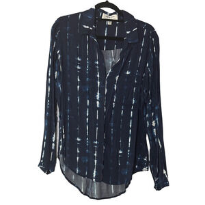 Anthropologie - Cloth & Stone Navy and White Stripe Button Down Shirt